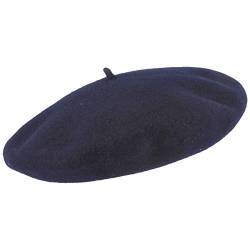 Elosegui Original spanische Baskenmütze Barett Made IN Spain 100% Merino-Wolle mit 13‘‘ breitem Teller Blau von Elosegui