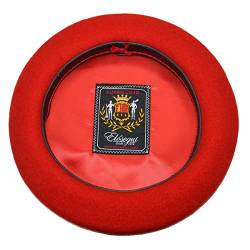 Elosegui Super-Luxus-Baskenmütze, 100 % Merinowolle, wasserdicht, rot, 58 cm von Elosegui