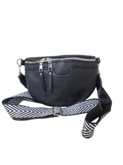 Elrozo Damentasche Umhängetasche Crossbody Bag Damen Handtasche Schultertasche Cross Body Kunstleder 02 (schwarz Tasche) von Elrozo