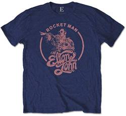 Elton John 'Rocketman Circle Point' (Navy Blue) T-Shirt (Large) von Elton John