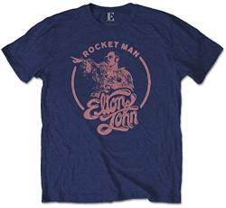 Elton John 'Rocketman Circle Point' (Navy Blue) T-Shirt (xx-Large) von Elton John