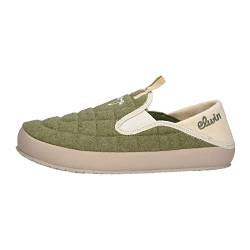 Elwin Shoes Damen Merlin Slipper, Green/Offwhite, 37 EU von Elwin Shoes