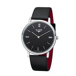 Elysee Herrenuhr SUPER Slim 40 mm Edelstahl, Milanaise/Mesh 3 ATM saphirbeschichtet Herren schwarz schwarz von Elysee