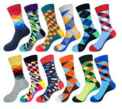 EmaoFun Bunte Socken Herren Lustige Socken Geschenke für Männer, Baumwolle(C classic 12pack) von EmaoFun