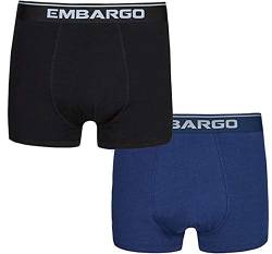 Embargo Underwear Herren 2er Pack Hipster Trunk Boxershorts (Schwarz & Marine Blau, XL) von Embargo Underwear