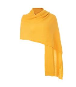 Embouro 100% Kaschmir Pashmina Schal für Frauen, gestrickter Schal aus reinem Kaschmir für den Winter (Gelb) von Embouro