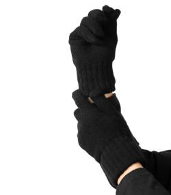 Embouro 100% Kaschmirhandschuhe für Damen, Jersey Knit Ultra Soft Damen reine Kaschmirhandschuhe für den Winter (Schwarz) von Embouro