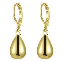 Emibele Frauen Tropfen Ohrringe, Wassertropfen Hängend Ohrringe, 14K Vergoldete Leichte Ohrringe Schmuck Geschenk für Mädchen Frauen Mutter, Gold von Emibele