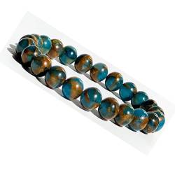 Emilys Gems Kraft - Power - Chakra Armbänder | Dehnbar | 8mm Naturstein - Für Ihr Wohlbefinden - Blauer Mosaik Quartz von Emilys Gems