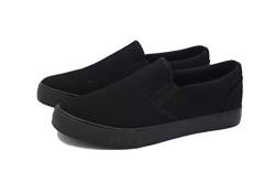 Emma Shoes Slip On Perforierte Sneakers für stilvolle Frauen, Lässige Mode Bequeme Flache Loafer zum Gehen, Dicke Sohle, Runde Zehe Comfy Soda Sneaker, schwarz, 44 EU von Emma Shoes