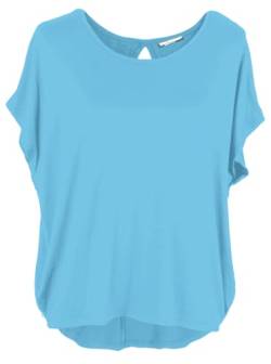 Emma & Giovanni - Basic Sommer T-Shirt/Oberteile Kurzarm - Damen (Pastellblau, L) von Emma & Giovanni