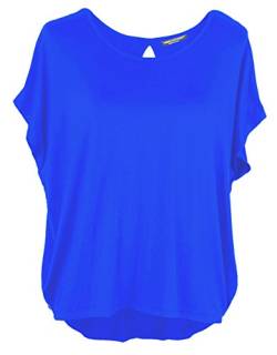 Emma & Giovanni Damen Basic Sommer T-Shirt/Oberteile Kurzarm, Elektrisches Blau, Gr.- DE 36-38 (Herstelleretikett M) von Emma & Giovanni