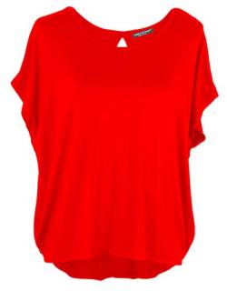 Emma & Giovanni Damen Basic Sommer T-Shirt/Oberteile Kurzarm, Rot, Gr.- DE 38-40 (Herstelleretikett M) von Emma & Giovanni