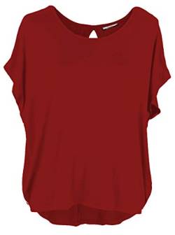 Emma & Giovanni Damen Basic Sommer T-Shirt/Oberteile Kurzarm, Rot Dunkel, Gr.- DE 36-38 (Herstelleretikett M) von Emma & Giovanni