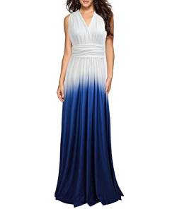 Damen Kleider Elegant Hochzeit Lang Abendkleid Multiway V-Ausschnitt Rückenfrei Brautjungfernkleid Bodenlang Neckholder Abschlussball Ballkleid （WH,L） von Emma