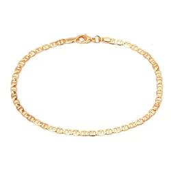 18K Funkelndes Glieder Fußkettchen für Damen, Frauen Nickelfrei | Boho Chain Fußkette Vergoldet | Fusskette mit Anhänger Gliederkette in Gold (25 cm) von Emmie Jewelry