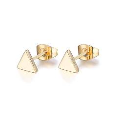 Ohrringe, Ohrstecker Geometrisch aus 925 Sterling Silber im Dreieck I Damenohrringe Stecker Klein und Nickelfrei I Hochwertiger Schmuck für Damen, Frauen und Mädchen (Gold) von Emmie Jewelry