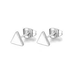 Ohrringe, Ohrstecker Geometrisch aus 925 Sterling Silber im Dreieck I Damenohrringe Stecker Klein und Nickelfrei I Hochwertiger Schmuck für Damen, Frauen und Mädchen (Silber) von Emmie Jewelry