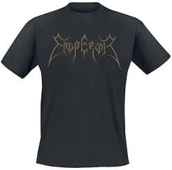 Emperor Logo Gold T-Shirt schwarz M 100% Baumwolle Band-Merch, Bands von Emperor