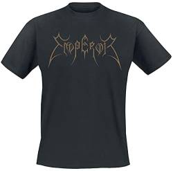 Emperor Logo Gold T-Shirt schwarz XL 100% Baumwolle Band-Merch, Bands von Emperor