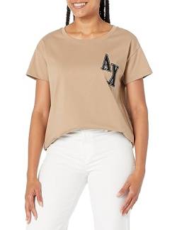 A|X ARMANI EXCHANGE Damen Collegiate Capsule Crew Neck Logo Patch Boyfriend Fit Tee, Bühne, XX-Large von Emporio Armani