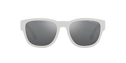 A|X ARMANI EXCHANGE Herren Ax4115su Universal Fit Square Sonnenbrille, Matt Weiß/Silber verspiegelt/Grau von Emporio Armani