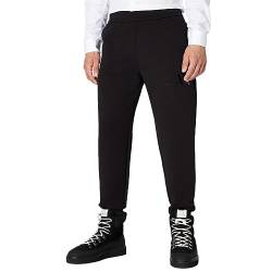 A|X ARMANI EXCHANGE Herren-Jogginghose aus Stretch-Baumwolle, mit Kordelzug, Metallic-Logo, Schwarz, X-Groß von Emporio Armani