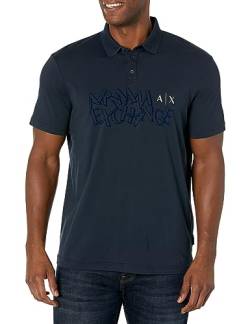 A|X ARMANI EXCHANGE Herren-Poloshirt, normale Passform, Baumwolljersey, Armani Exchange Chest Logo, Marineblau, XL von Emporio Armani