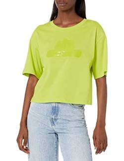 Armani Exchange Damen Cropped Bubble-Logo T-Shirt, Mirage, M von Emporio Armani