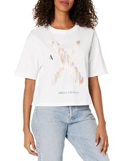 Armani Exchange Damen Secret Garden Print Cropped T-Shirt, Optisches Weiß, XX-Large von Emporio Armani