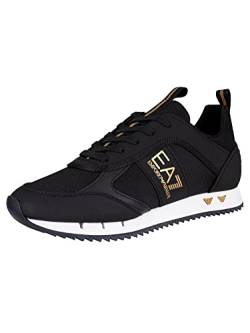 EA7 Herren Sneaker aus Synthetik mit seitlichem Logo, Schwarz, 45 EU von Emporio Armani