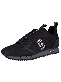 EA7 Herren Sneaker aus Synthetik mit seitlichem Logo, Schwarz, 46 EU von Emporio Armani