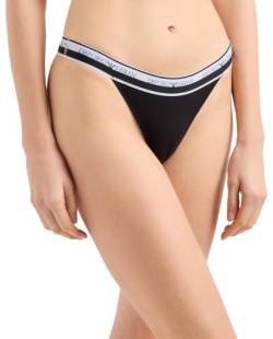 EMPORIO ARMANI Damen Stretch Cotton Logoband 2er-Pack T-Tanga, SCHWARZ, M von Emporio Armani