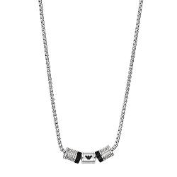 EMPORIO ARMANI Halskette für Männer Onyx Rondelle Halskette, Länge: 525mm, Breite: 36.5mm, Höhe: 8mm, EGS2998040 von Emporio Armani