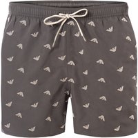 EMPORIO ARMANI Herren Badeshorts grau Mikrofaser Gemustert von Emporio Armani