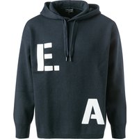 EMPORIO ARMANI Herren Hoodie blau Wolle unifarben von Emporio Armani