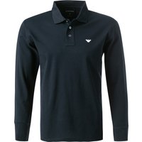 EMPORIO ARMANI Herren Polo-Shirt blau Baumwoll-Piqué von Emporio Armani