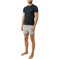 EMPORIO ARMANI Herren Pyjama blau Jersey-Baumwolle Gestreift,unifarben von Emporio Armani