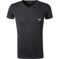 EMPORIO ARMANI Herren T-Shirt schwarz Baumwolle unifarben von Emporio Armani