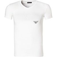 EMPORIO ARMANI Herren T-Shirt weiß Baumwolle unifarben von Emporio Armani