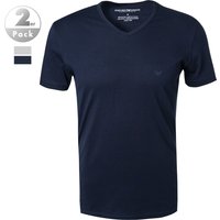 EMPORIO ARMANI Herren T-Shirts blau Baumwolle unifarben von Emporio Armani