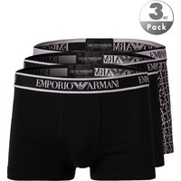 EMPORIO ARMANI Herren Trunks schwarz Baumwolle unifarben,Geprintet von Emporio Armani