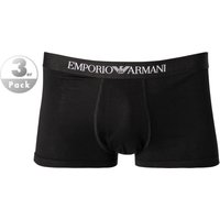 EMPORIO ARMANI Herren Trunks schwarz Baumwolle unifarben von Emporio Armani