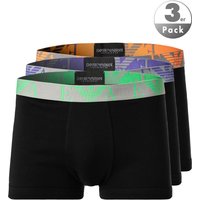 EMPORIO ARMANI Herren Trunks schwarz Baumwolle unifarben von Emporio Armani