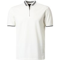 EMPORIO ARMANI Herren Zip-Polo weiß Baumwoll-Piqué von Emporio Armani