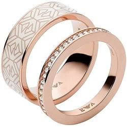 EMPORIO ARMANI Ring Für Frauen, Größe Größerer Ring: 21X6X2mm Größe Kleiner Ring: 21X2X2mm Rose Gold Edelstahl Ring, EGS2830221 von Emporio Armani