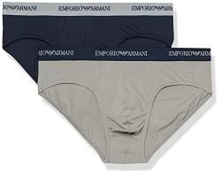 Emporio Armani 111321CC717 Herren Slip ,2er Pack ,Mehrfarbig (GRIGIO/MARINE 13742), Small von Emporio Armani