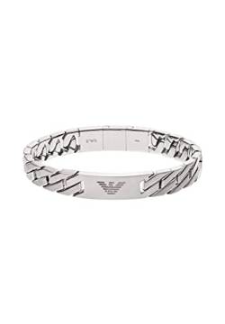 Emporio Armani Armband Für Männer Heritage, 18,50 Cm +/-1,00 Cm Silbernes Edelstahlarmband, EGS2435040 von Emporio Armani