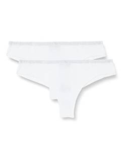 Emporio Armani Damen 2-pack Brazilian Brief Basic Cotton Bikini Style Underwear, Weiß, L EU von Emporio Armani