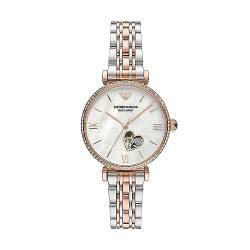 Emporio Armani Damen Automatik 3-Zeiger Edelstahluhr, 34 mm Gehäusegröße von Emporio Armani